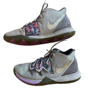 Nike Kyrie 5 Graffiti Athletic Mid Top Basketball Shoes Youth 7, 7Y Sneakers